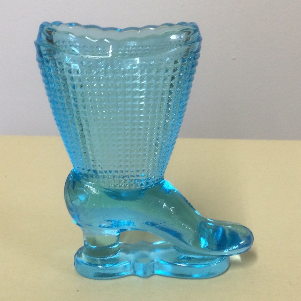 Vintage L.E. Smith Glass Boot Toothpicks stick Holder